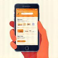 Icône de commande en ligne sur smartphone